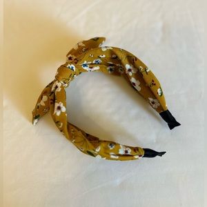 Yellow floral bow headband